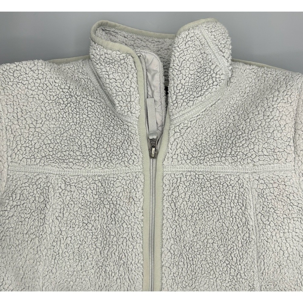 The North Face Girls Fleece Jacket Size L 14/16 Zip Up Gray Sherpa Cozy